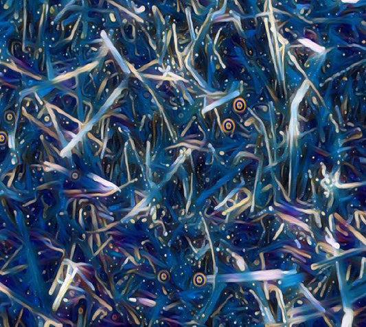 Blue shredded paper